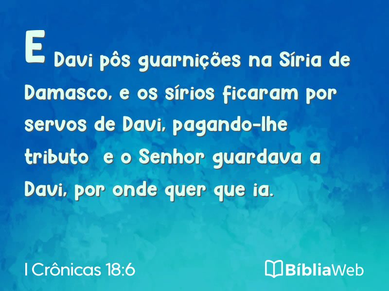 I Crônicas 18:6 em imagem para compartilhar