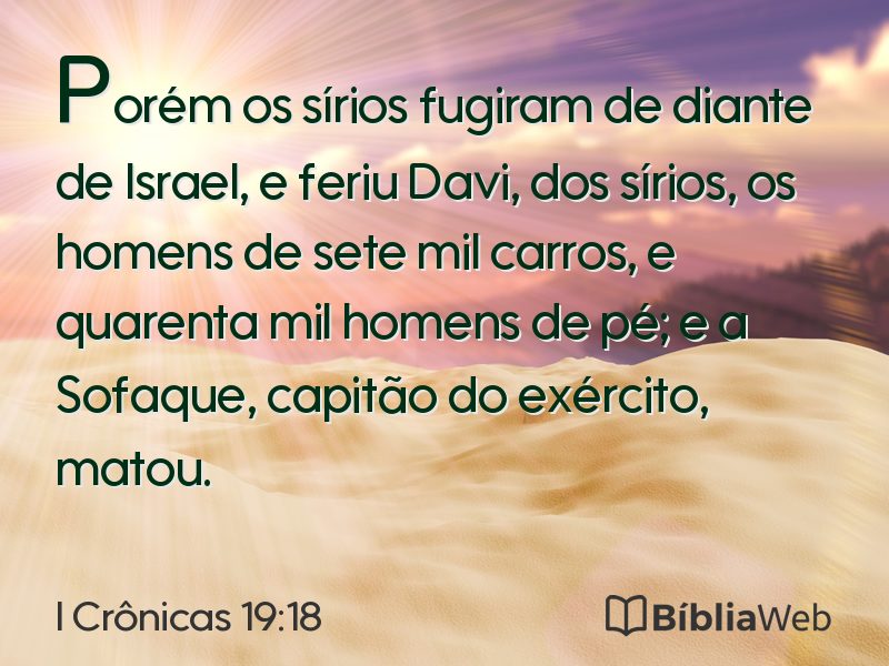 I Crônicas 19:18 em imagem para compartilhar