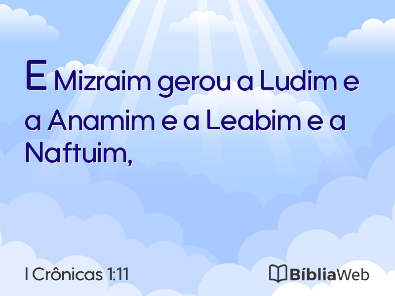 I Crônicas 1:11 em imagem para compartilhar