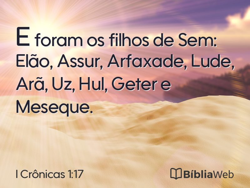 I Crônicas 1:17 em imagem para compartilhar