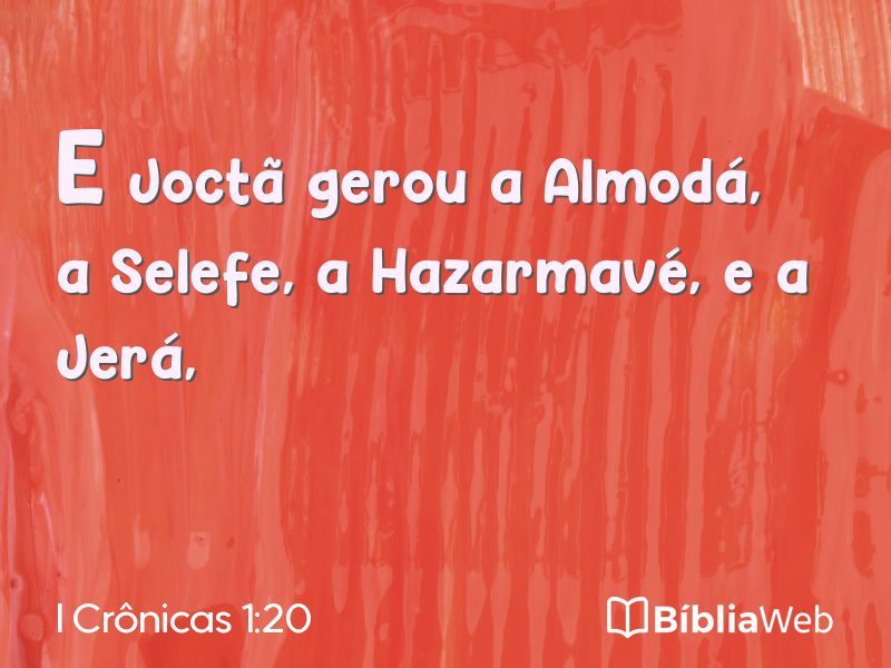 I Crônicas 1:20 em imagem para compartilhar
