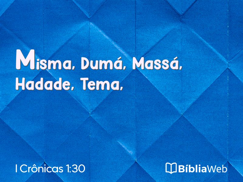 I Crônicas 1:30 em imagem para compartilhar