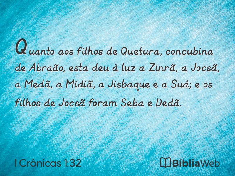 I Crônicas 1:32 em imagem para compartilhar