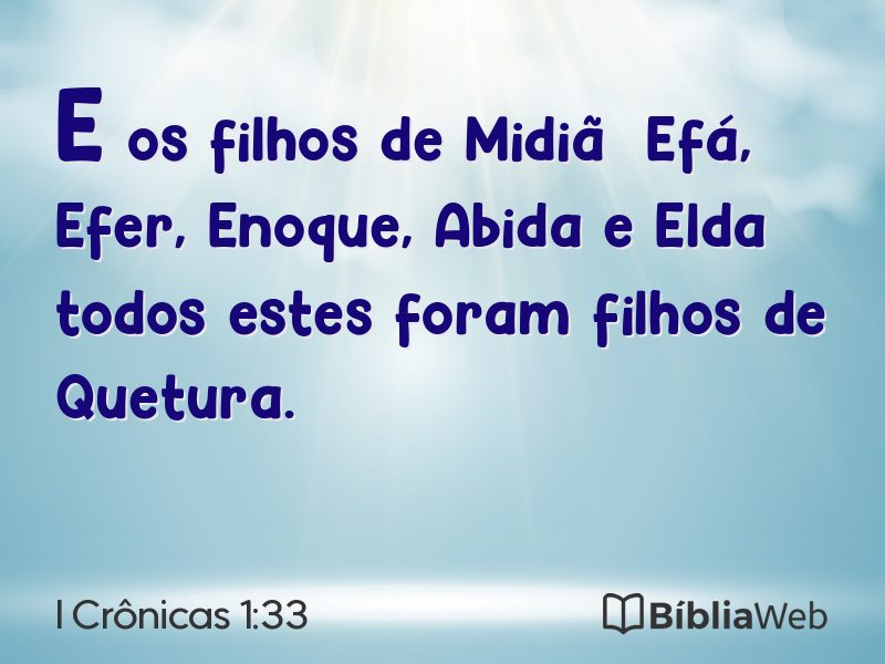 I Crônicas 1:33 em imagem para compartilhar