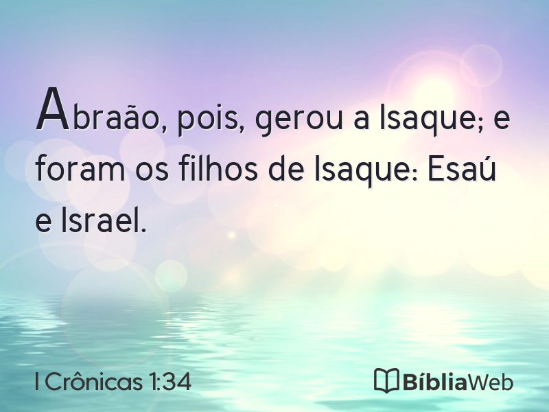 I Crônicas 1:34 em imagem para compartilhar