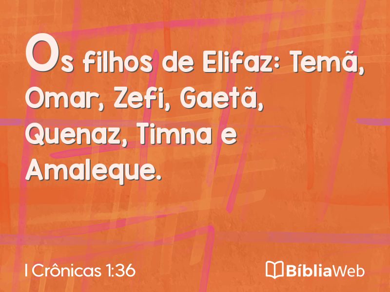 I Crônicas 1:36 em imagem para compartilhar