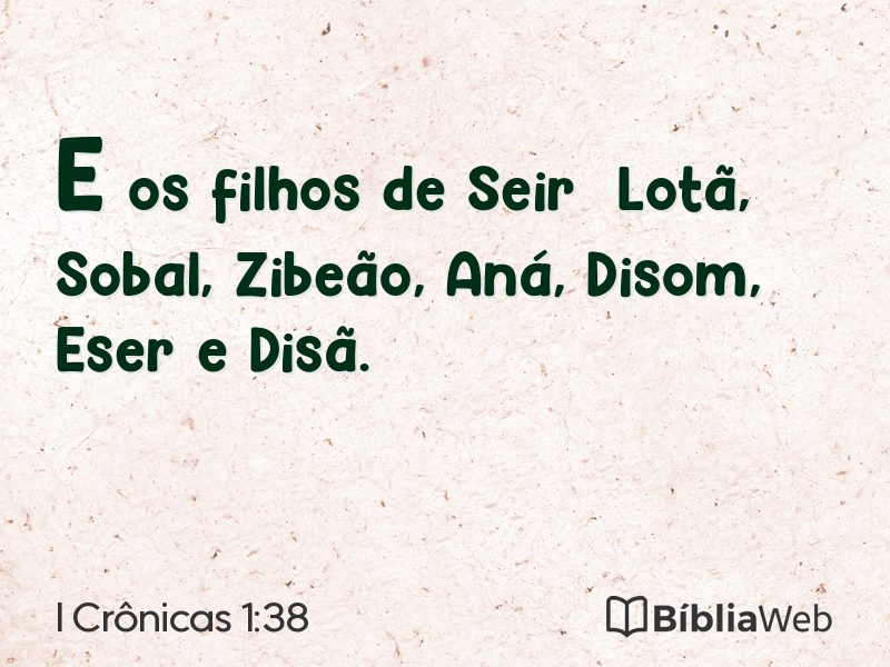 I Crônicas 1:38 em imagem para compartilhar