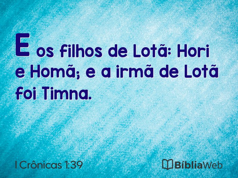 I Crônicas 1:39 em imagem para compartilhar
