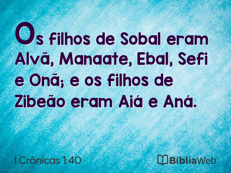 I Crônicas 1:40 em imagem para compartilhar