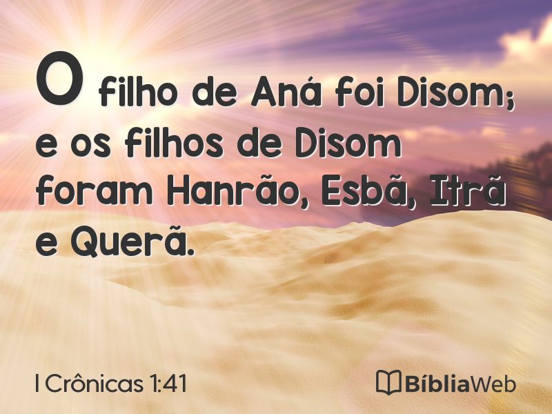 I Crônicas 1:41 em imagem para compartilhar