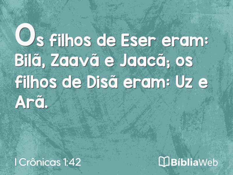 I Crônicas 1:42 em imagem para compartilhar