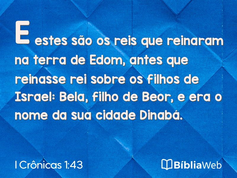 I Crônicas 1:43 em imagem para compartilhar