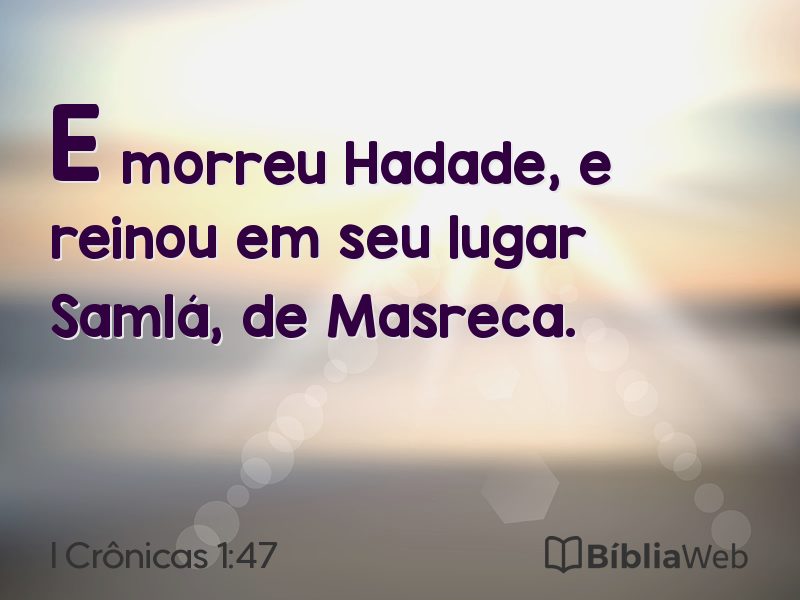 I Crônicas 1:47 em imagem para compartilhar