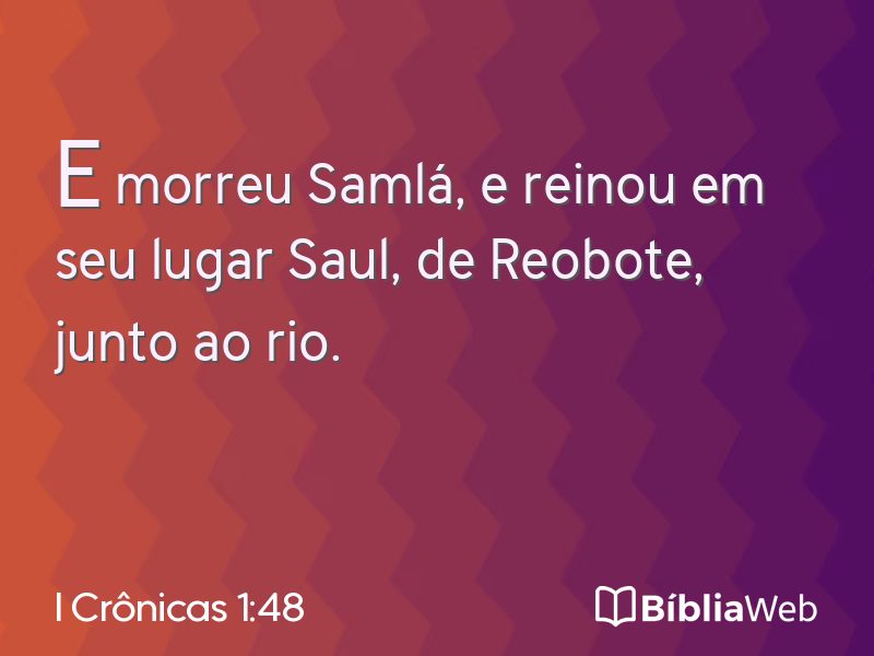 I Crônicas 1:48 em imagem para compartilhar