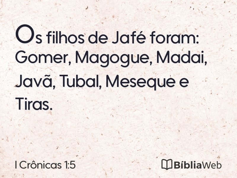 I Crônicas 1:5 em imagem para compartilhar