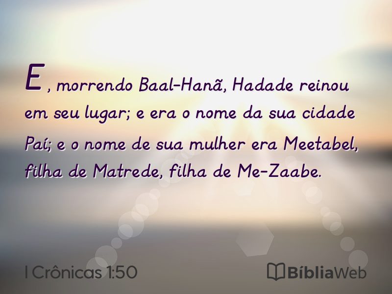 I Crônicas 1:50 em imagem para compartilhar