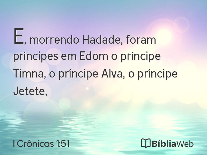 I Crônicas 1:51 em imagem para compartilhar