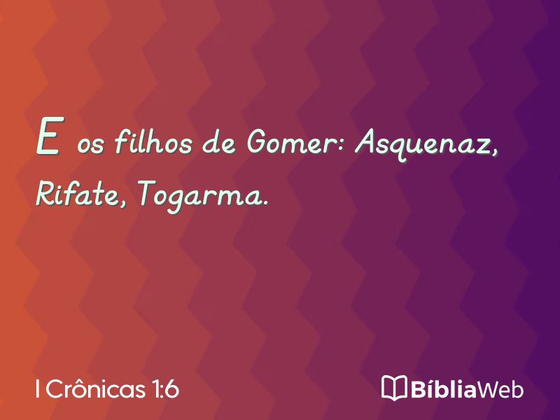 I Crônicas 1:6 em imagem para compartilhar
