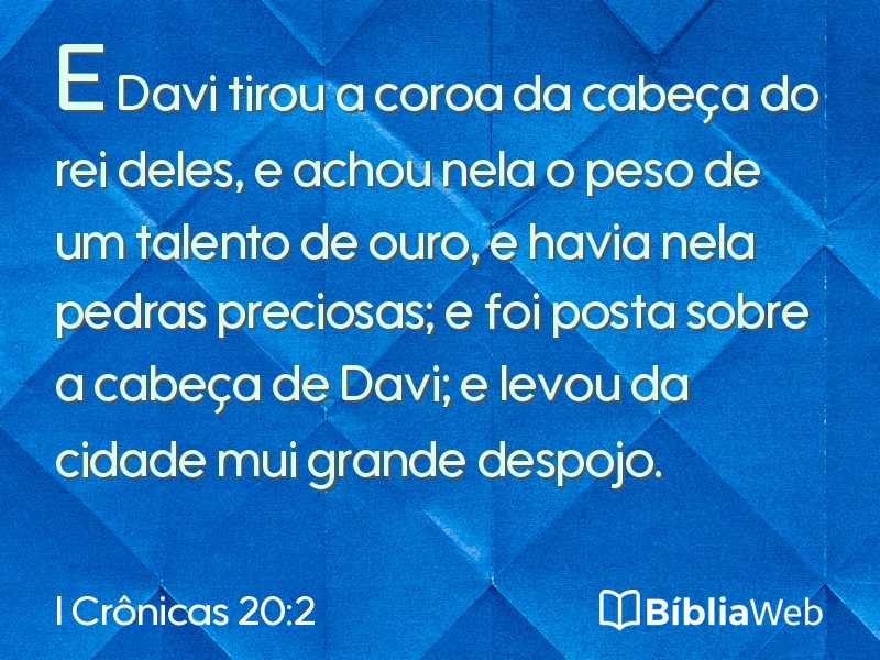 I Crônicas 20:2 em imagem para compartilhar