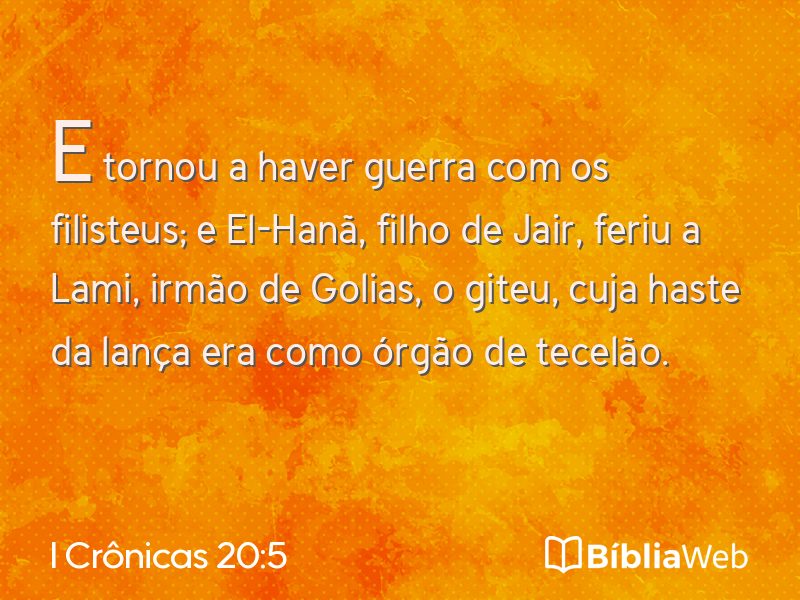 I Crônicas 20:5 em imagem para compartilhar