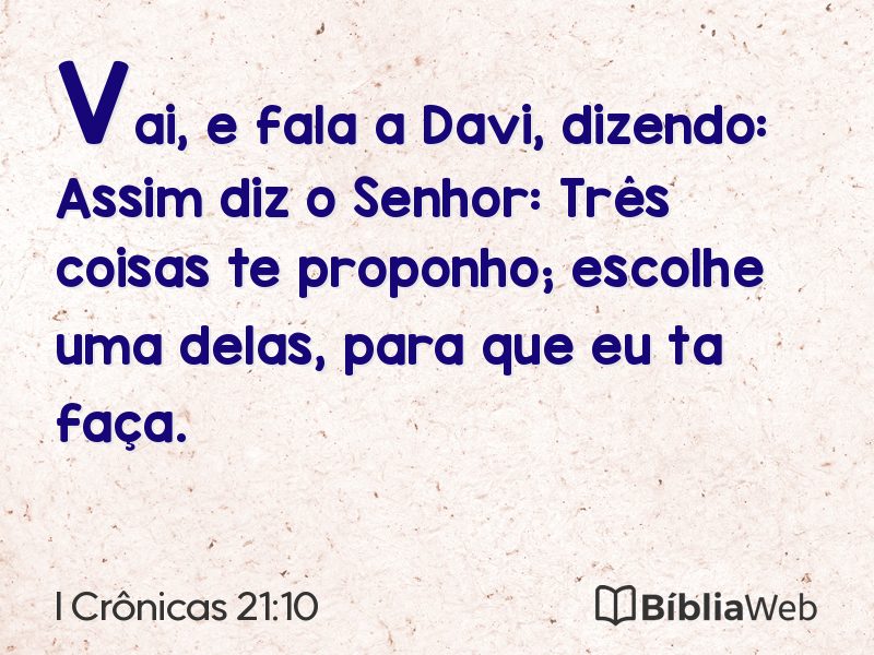 I Crônicas 21:10 em imagem para compartilhar