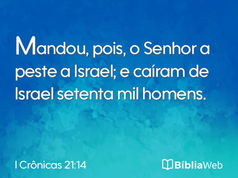I Crônicas 21:14 em imagem para compartilhar