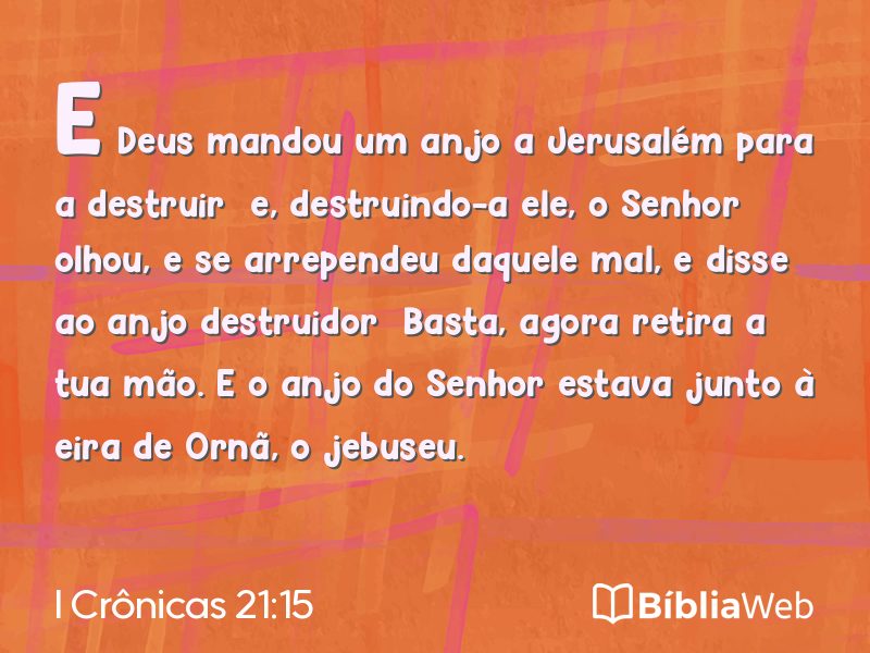 I Crônicas 21:15 em imagem para compartilhar