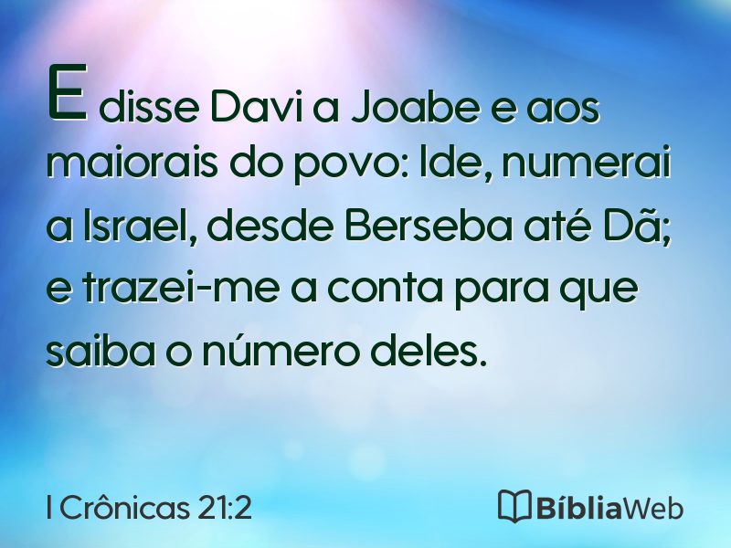 I Crônicas 21:2 em imagem para compartilhar