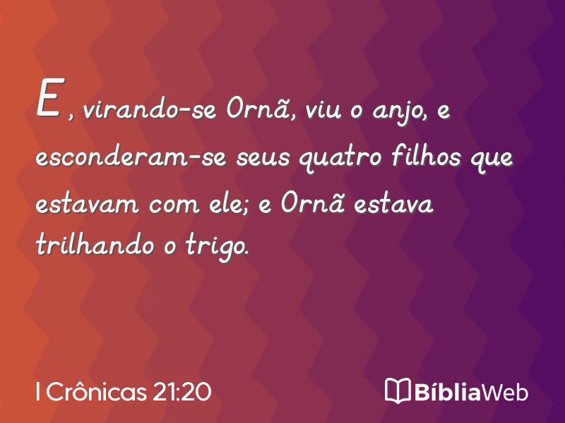 I Crônicas 21:20 em imagem para compartilhar