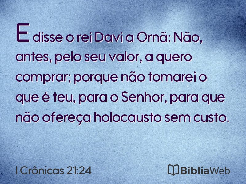 I Crônicas 21:24 em imagem para compartilhar