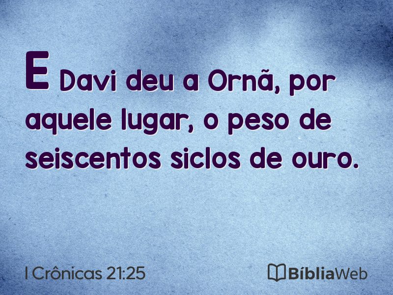 I Crônicas 21:25 em imagem para compartilhar