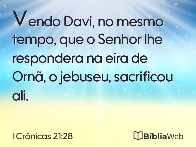 I Crônicas 21:28 em imagem para compartilhar