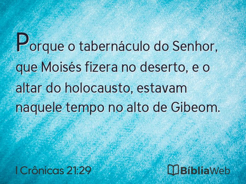 I Crônicas 21:29 em imagem para compartilhar