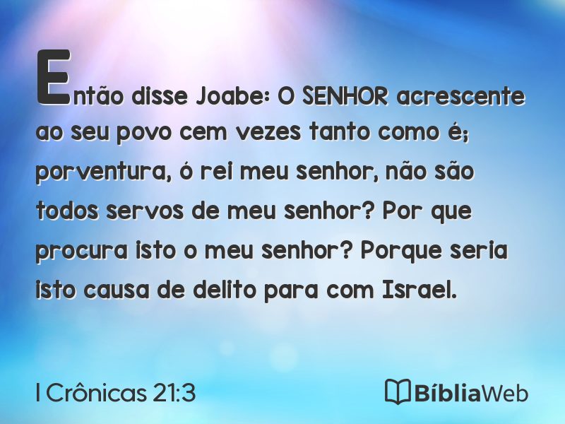 I Crônicas 21:3 em imagem para compartilhar