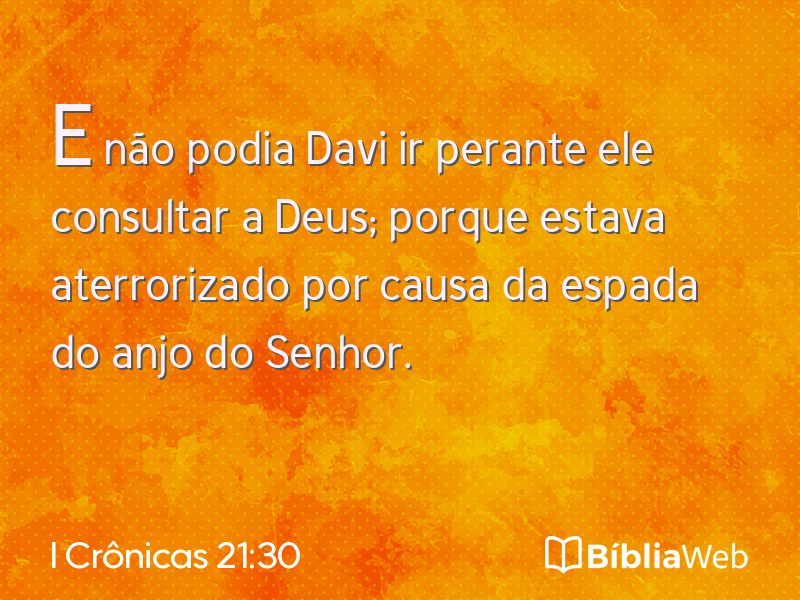 I Crônicas 21:30 em imagem para compartilhar