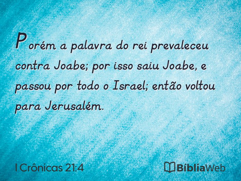 I Crônicas 21:4 em imagem para compartilhar
