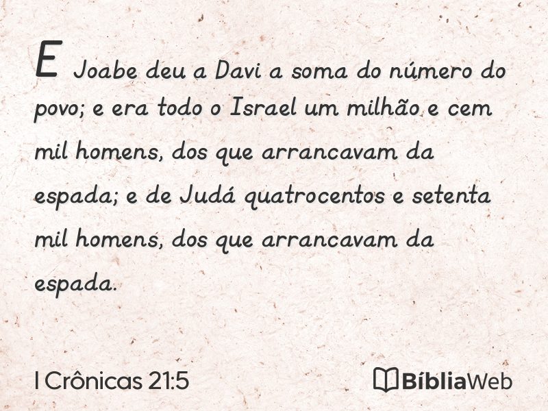 I Crônicas 21:5 em imagem para compartilhar