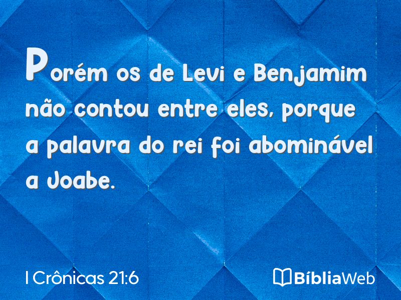 I Crônicas 21:6 em imagem para compartilhar