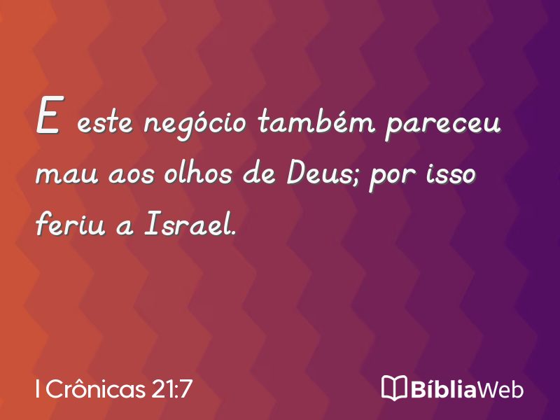 I Crônicas 21:7 em imagem para compartilhar