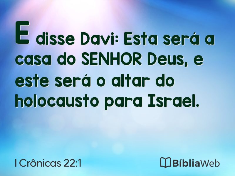 I Crônicas 22:1 em imagem para compartilhar