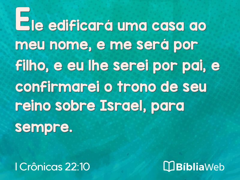 I Crônicas 22:10 em imagem para compartilhar