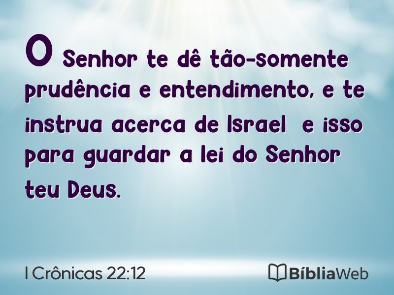 I Crônicas 22:12 em imagem para compartilhar