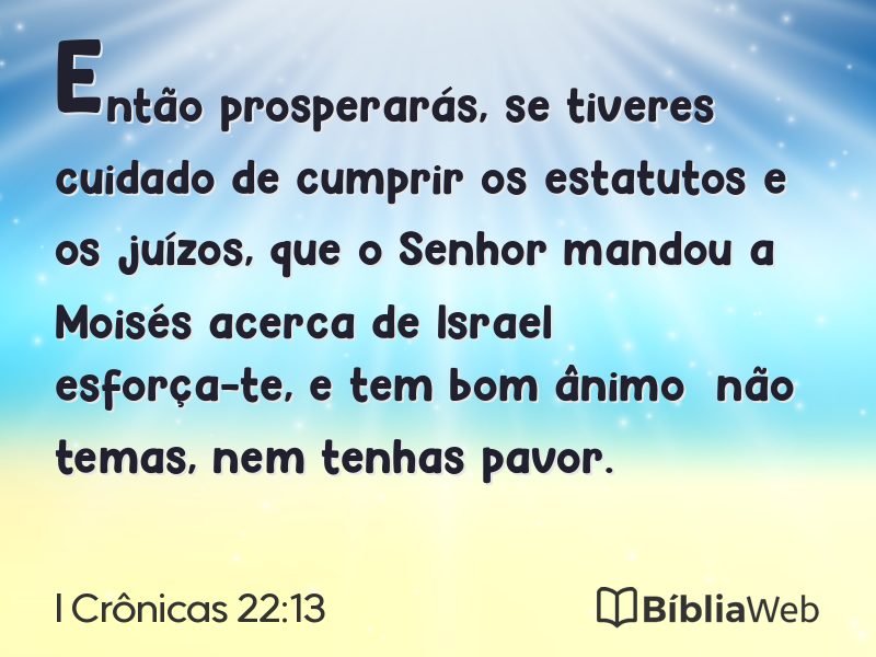 I Crônicas 22:13 em imagem para compartilhar