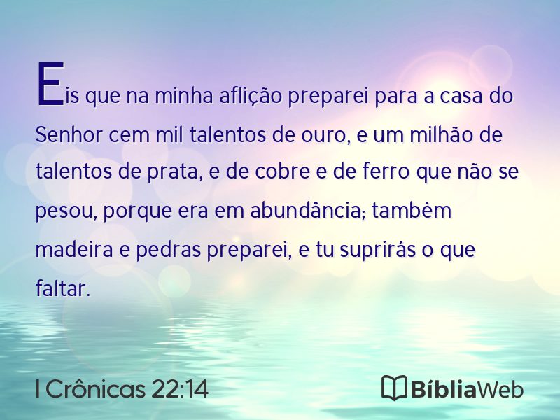 I Crônicas 22:14 em imagem para compartilhar