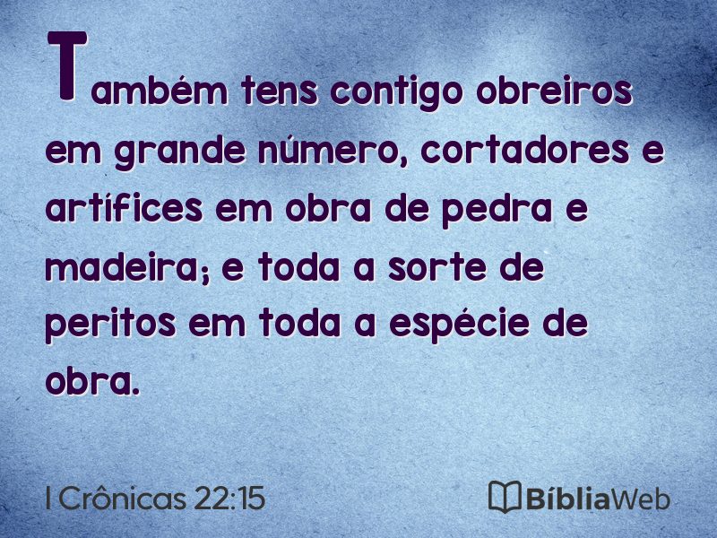 I Crônicas 22:15 em imagem para compartilhar
