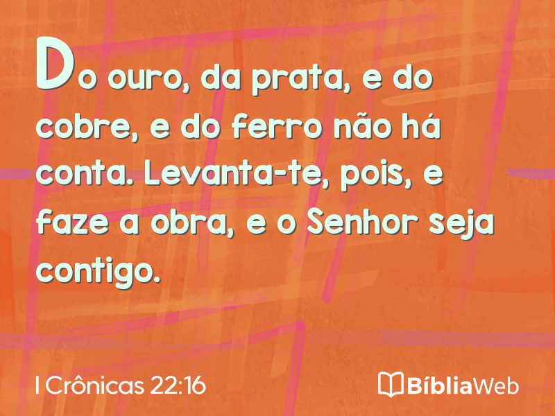 I Crônicas 22:16 em imagem para compartilhar