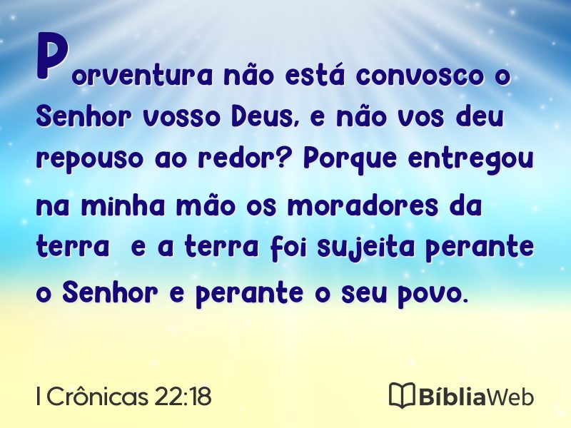 I Crônicas 22:18 em imagem para compartilhar