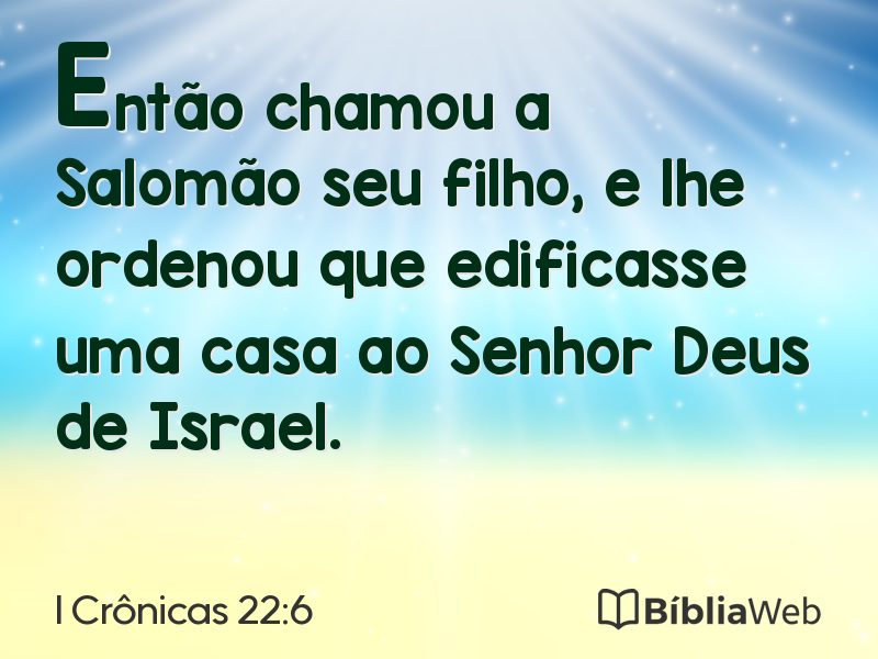 I Crônicas 22:6 em imagem para compartilhar