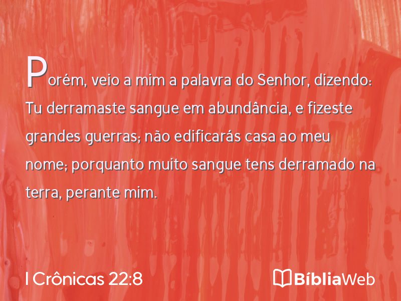 I Crônicas 22:8 em imagem para compartilhar