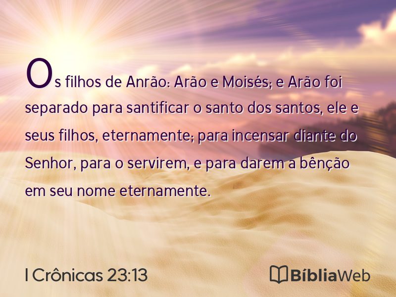 I Crônicas 23:13 em imagem para compartilhar
